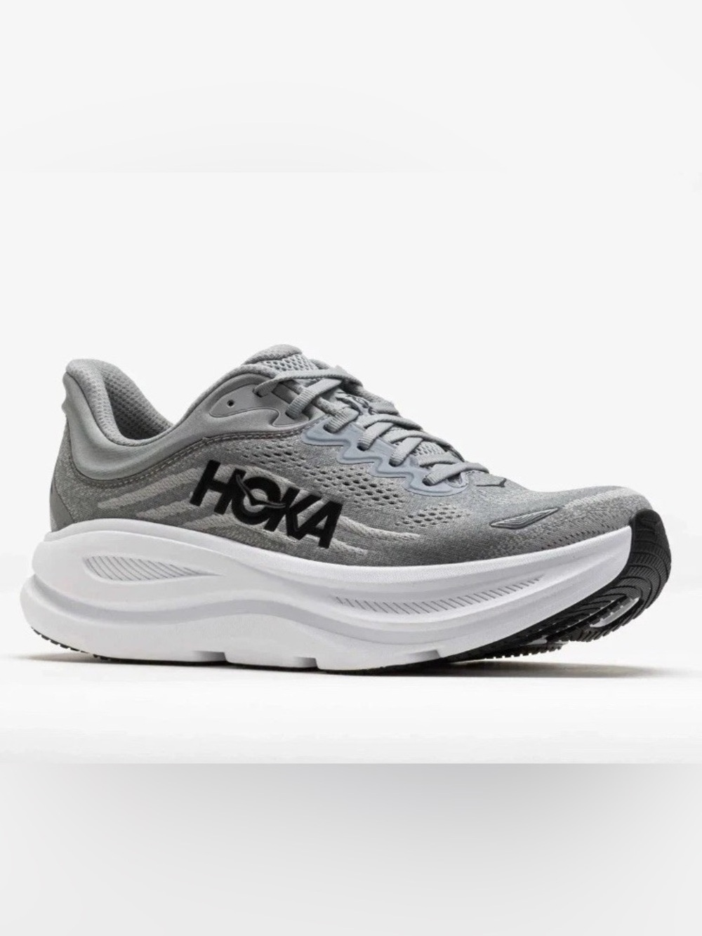 New Hoka Men's Bondi 9 Galactic Grey Stellar Grey  Running Shoes Size 12 D Width